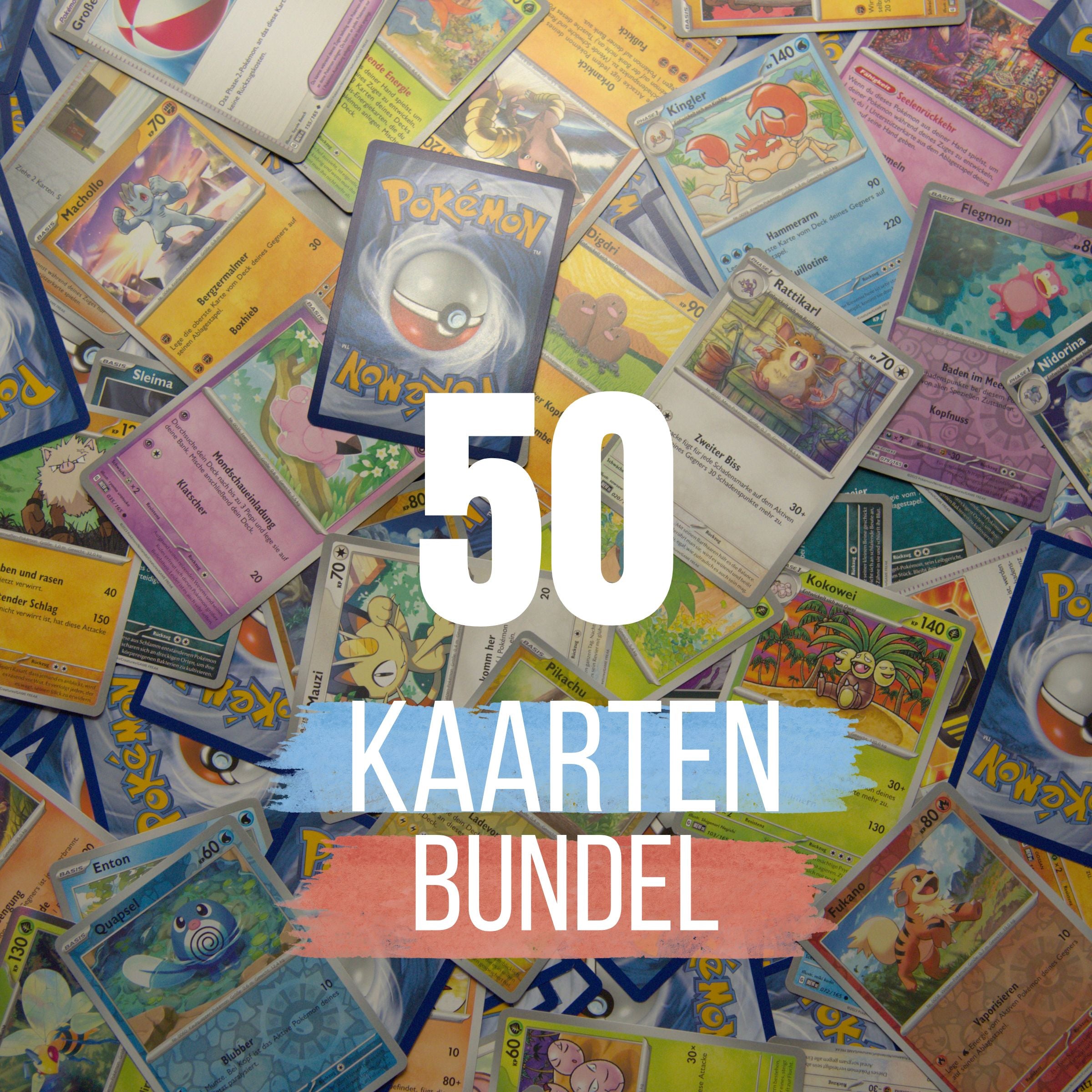 Bundel van 50 Pokémon kaarten