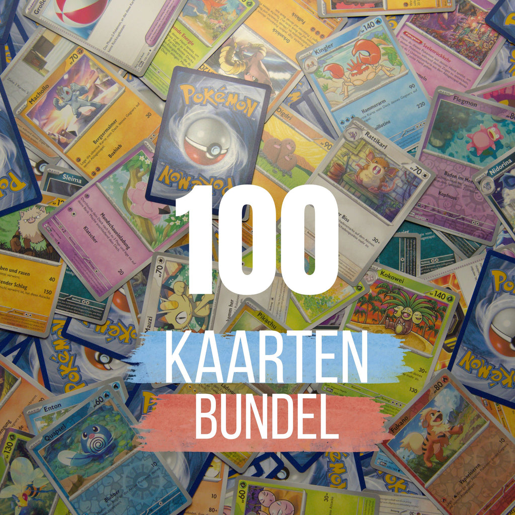 Bundel van 100 Pokémon kaarten