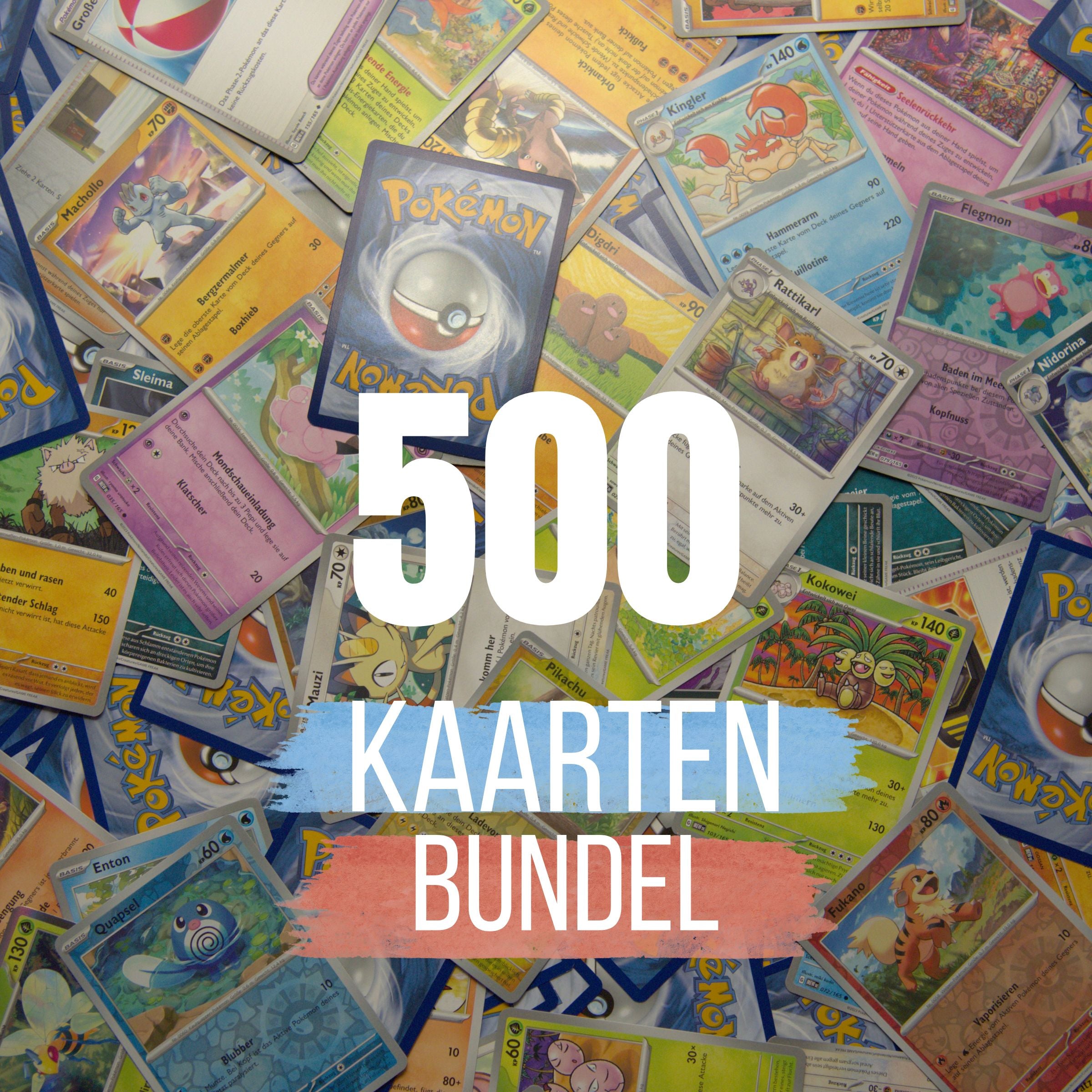 Bundel van 500 Pokémon kaarten