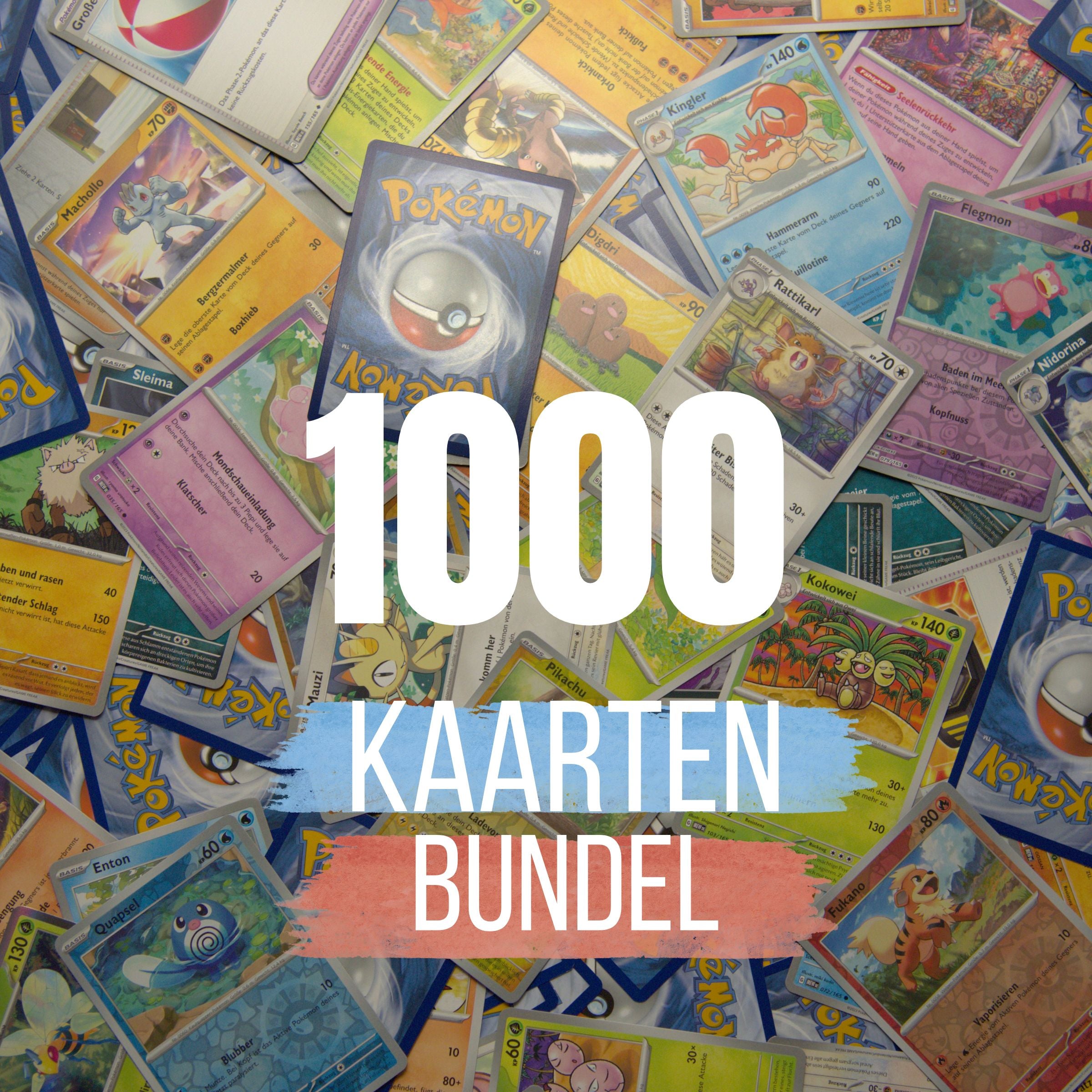 Bundel van 1000 Pokémon kaarten
