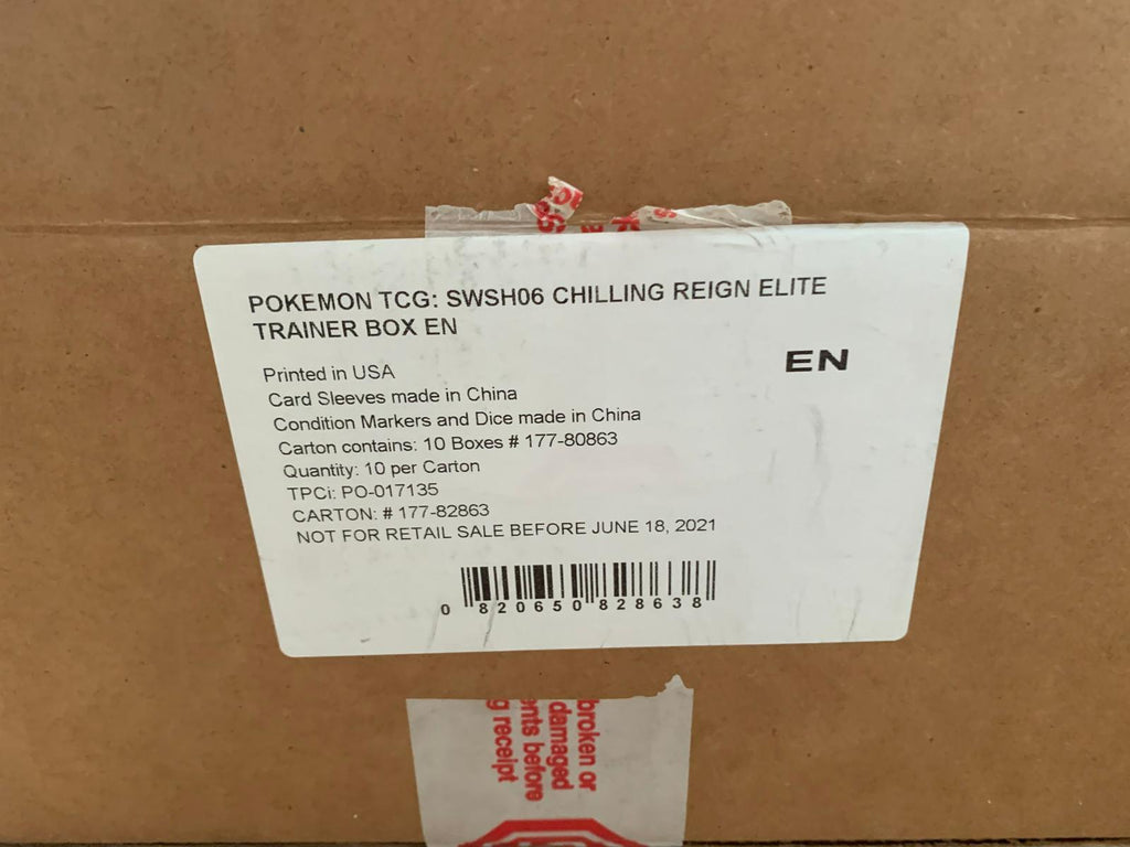 Pokémon Chilling Reign Booster Box Sealed English Sword & Shield